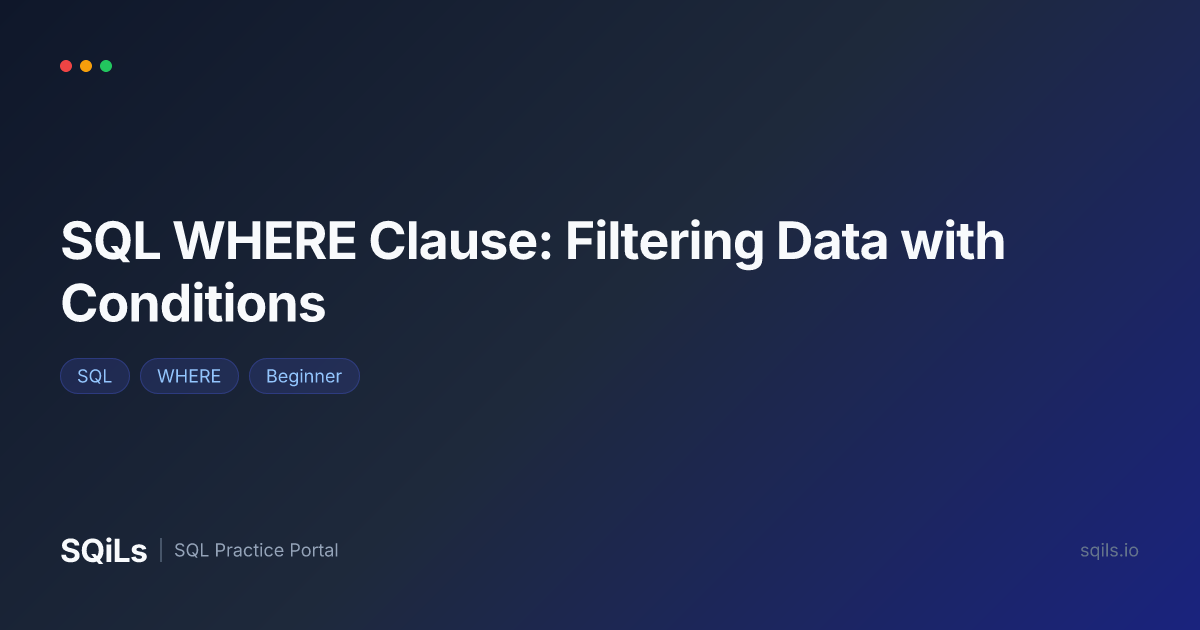 Blog post cover: SQL WHERE clause guide